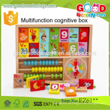 Vorschule Spielzeug Multifunktions-Holz Flip Flop Buchstaben Zahlen Kinder Bead Abacus